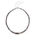 Multi-Tourmaline Beaded Necklace 18-20 Inches in Rhodium Over Sterling Silver 210.00 ctw - Sticky add to cart bar