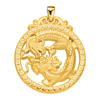 24K Yellow Gold Electroform Dragon Pendant 6 Grams