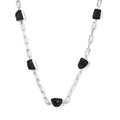 Artisan Crafted Rough Cut Bohemian Moldavite Station 17.00 ctw Paper Clip Chain Necklace in Sterling Silver 18-20 Inches - Sticky add to cart bar