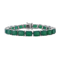 Verde Onyx Tennis Bracelet in Platinum Over Sterling Silver (7.50 In) 12.50 Grams 38.00 ctw - Sticky add to cart bar