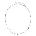 Green Moissanite Beaded Station Necklace 18-21 Inches in Rhodium Over Sterling Silver 11.75 ctw - Sticky add to cart bar