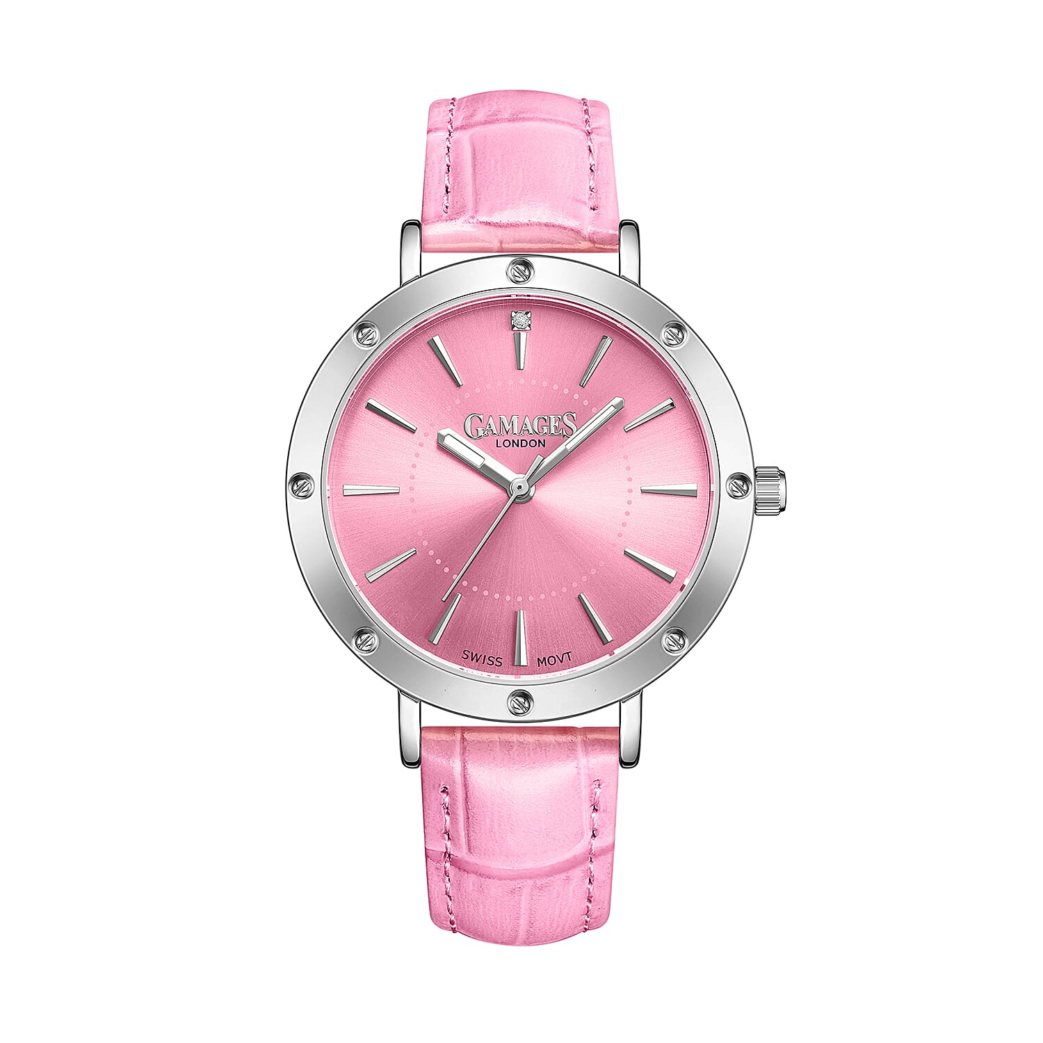GAMAGES OF LONDON Ladies Distinguished Diamond in Pink