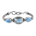 BALI LEGACY Larimar 3 Stone Bracelet in Sterling Silver (7.50 In) 27.50 Grams 25.40 ctw - Sticky add to cart bar