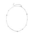 Moissanite and Green Moissanite Beaded Station Necklace 18-21 Inches in Rhodium Over Sterling Silver 11.20 ctw - Sticky add to cart bar