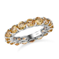 Brazilian Citrine 4.00 ctw Band Ring in Platinum Over Sterling Silver (Size 10.0)