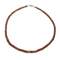 Hessonite Garnet Beaded Necklace 18 Inches in Sterling Silver 95.00 ctw - Sticky add to cart bar