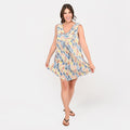 TAMSY, 100% RAYON, DRESS, SIZE- ONE SIZE MISSY, COLOR- YELLOW - Sticky add to cart bar
