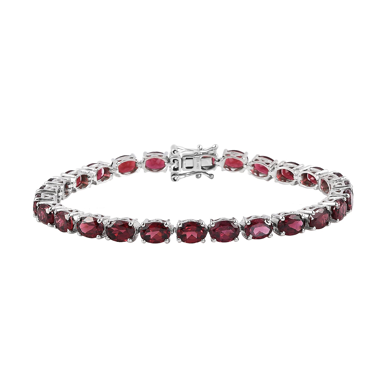 Orissa Rhodolite Garnet Tennis Bracelet in Platinum Over Sterling Silver (7.25 In) 11.65 Grams 22.75 ctw
