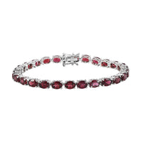 Orissa Rhodolite Garnet Tennis Bracelet in Platinum Over Sterling Silver (7.25 In) 11.65 Grams 22.75 ctw