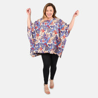 TAMSY, 100% RAYON, KAFTAN, SIZE- ONE SIZE MISSY, COLOR- INDIGO