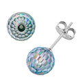 Green Moissanite 8.75 ctw Bead Stud Earrings in Rhodium Over Sterling Silver - Sticky add to cart bar