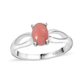 AMERICAN Oregon Peach Opal Solitaire Ring in Stainless Steel (Size 10.0) 0.60 ctw - Sticky add to cart bar