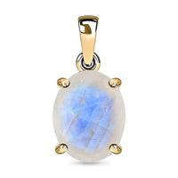 Luxoro Premium Rainbow Moonstone 2.50 ctw Solitaire Pendant in 10K Yellow Gold