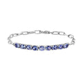 Tanzanite Paper Clip Chain Bracelet in Platinum Over Sterling Silver (8.00 In) 2.90 ctw - Sticky add to cart bar