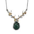 Karis Green Aventurine Necklace in 18K YG Plated and Stainless Steel 18 Inches, Tarnish-Free, Waterproof, Sweat Proof Jewelry - Sticky add to cart bar