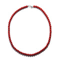 Red Coral (D) Beaded Necklace 18 Inches in Sterling Silver - Sticky add to cart bar