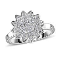 Star Flower Simulated Diamond Ring (Size 6)