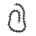 South African Blue Tiger's Eye 13-15mm Beaded Necklace 20 Inches in Rhodium Over Sterling Silver 616.00 ctw - Sticky add to cart bar