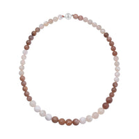 Multi Moonstone Beaded Necklace 20 Inches in Rhodium Over Sterling Silver 260.00 ctw