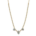 Mangoro Aquamarine and Natural White Zircon Tear Drop Necklace 18 Inches in Vermeil YG Over Sterling Silver 3.65 ctw - Sticky add to cart bar