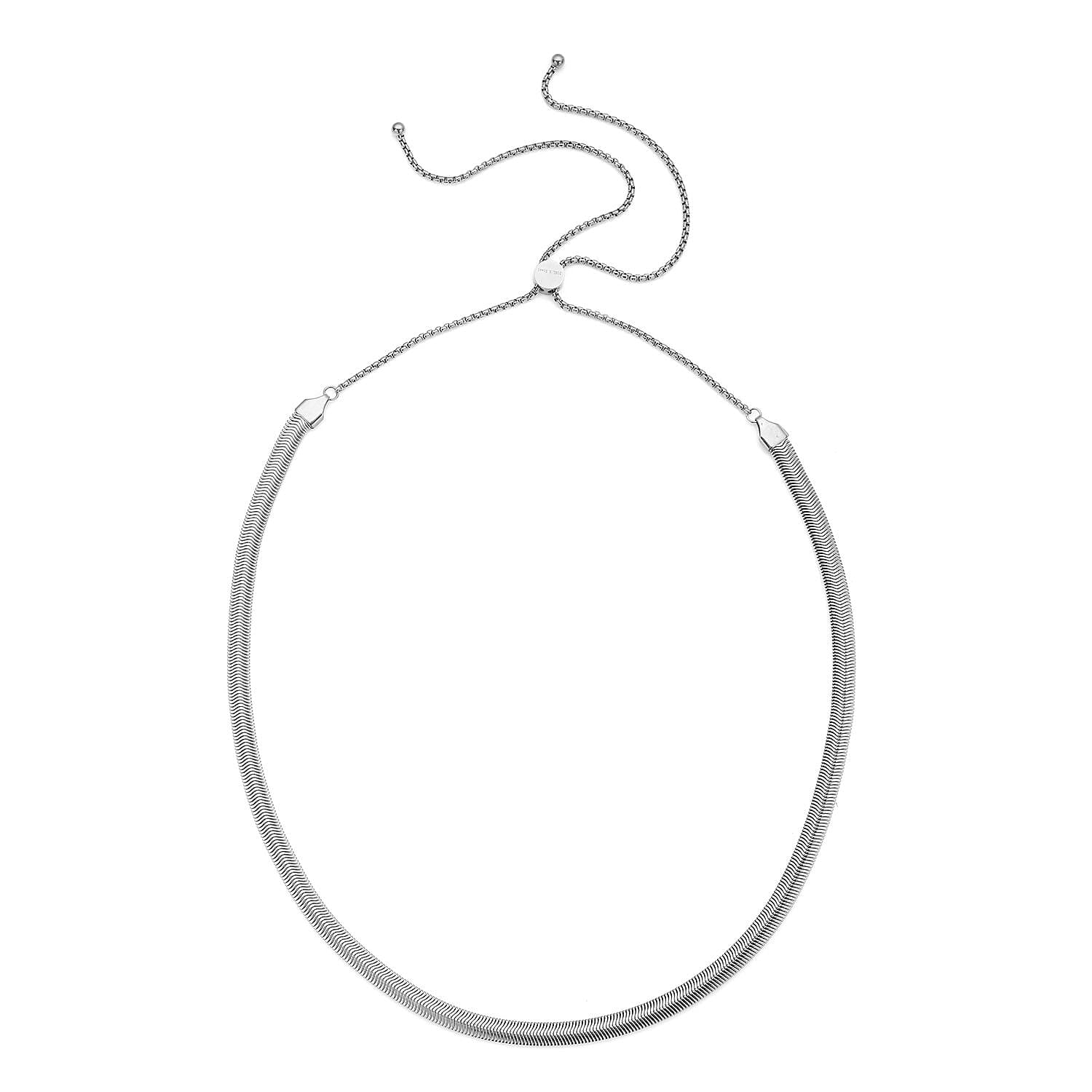 Adjustable Bolo Snake Necklace in Stainless Steel 17 Grams
