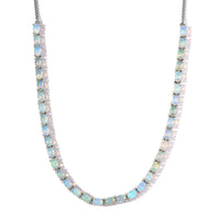 Premium Ethiopian Welo Opal Necklace 18 Inches in Platinum Over Sterling Silver 10.10 ctw