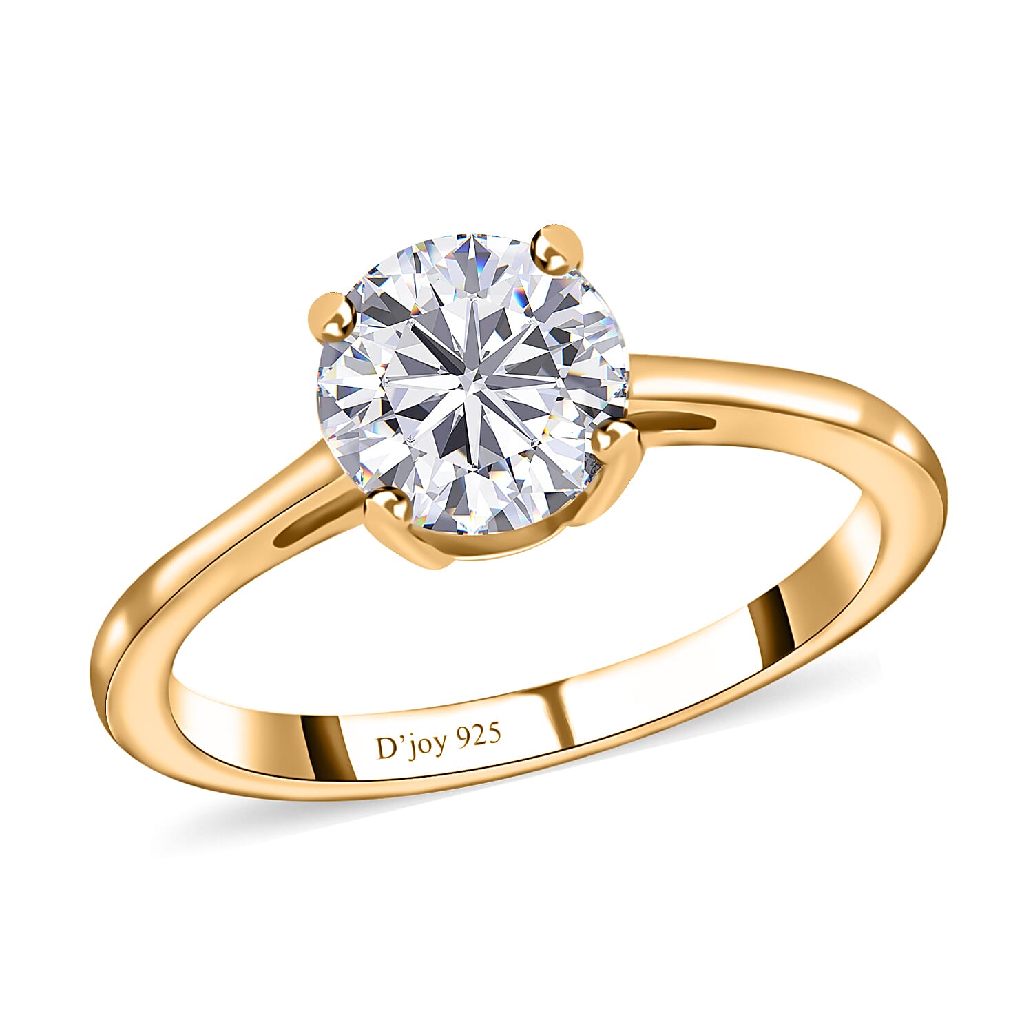 Moissanite VS-EF Solitaire Ring in Platinum Over Sterling Silver 1.00 ctw