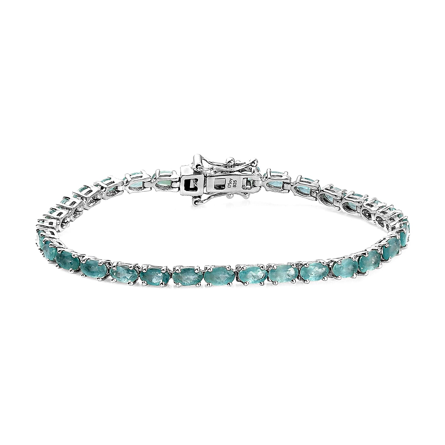 One Time Only Premium Grandidierite Tennis Bracelet in Platinum Over Sterling Silver (8.00 In) 8.50 Grams 10.50 ctw