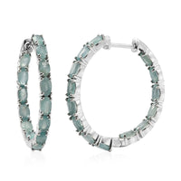 Premium Grandidierite Inside Out Hoop Earrings in Platinum Over Sterling Silver 5.60 ctw