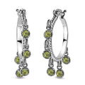 Ankur Treasure Chest Peridot Chandelier Hoop Earrings in Stainless Steel 3.10 ctw - Sticky add to cart bar