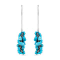 Sleeping Beauty Turquoise Dangle Earrings in Rhodium Plated Sterling Silver| Chips Drop Earrings| Silver Jewelry For Women 32.00 ctw - Sticky add to cart bar