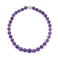 Amethyst Beaded Necklace 20 Inches with Magnetic Lock in Rhodium Over Sterling Silver 620.00 ctw - Sticky add to cart bar