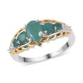 Premium Grandidierite and Natural White Zircon Ring in Vermeil Yellow Gold and Platinum Over Sterling Silver 1.40 ctw - Sticky add to cart bar