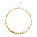 Golden Rutilated Quartz 6-12mm Beaded Necklace 18-20 Inches in Rhodium Over Sterling Silver 282.00 ctw - Sticky add to cart bar