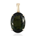 Luxoro 10K Yellow Gold AAA Bohemian Moldavite Solitaire Pendant 4.85 ctw - Sticky add to cart bar