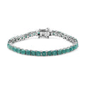 Premium Asscher Cut Grandidierite Tennis Bracelet in Platinum Over Sterling Silver (6.50 In) 10.90 Grams 11.35 ctw - Sticky add to cart bar