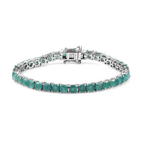 Premium Asscher Cut Grandidierite Tennis Bracelet in Platinum Over Sterling Silver (6.50 In) 10.90 Grams 11.35 ctw