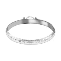 Sterling Silver Diamond-Cut Bangle Bracelet (7.25 In) 8.8 Grams