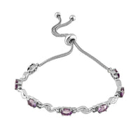 African Amethyst Bracelet in Stainless Steel (10.50 In) 3.00 ctw