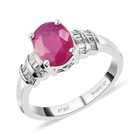 RHAPSODY 950 Platinum AAAA Mozambique Ruby and E-F VS2 Diamond Ring 5.85 Grams 2.20 ctw