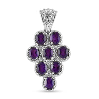 Amethyst Pendant in Stainless Steel
