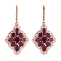 Orissa Rhodolite Garnet Lever Back Earrings in Vermeil RG Over Sterling Silver 6.85 ctw - Sticky add to cart bar