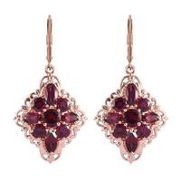 Orissa Rhodolite Garnet Lever Back Earrings in Vermeil RG Over Sterling Silver 6.85 ctw