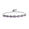 Amethyst Bolo Bracelet in Stainless Steel 2.85 ctw - Sticky add to cart bar