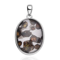 Marvelous Pallasite Pendant in Rhodium Over Sterling Silver 23.50 ctw - Sticky add to cart bar