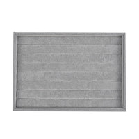 Grey Ice Velvet 7 Rows Ring Tray 13.8"x9.4"x1.2"