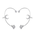 Simulated Diamond Celestial Moon & Star Ear Climbers in Rhodium Over Sterling Silver 1.35 ctw - Sticky add to cart bar