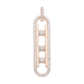 Sliding Simulated Diamond Pendant in 14K Rose Gold Over Sterling Silver 1.65 ctw - Sticky add to cart bar