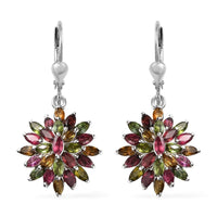 multi-tourmaline-floral-spray-earrings-in-platinum-over-sterling-silver-4.40-ctw