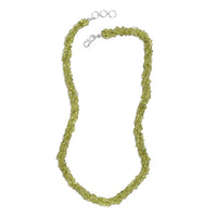 Peridot Chips Twisted Necklace 20 Inches in Platinum Over Sterling Silver 200.00 ctw